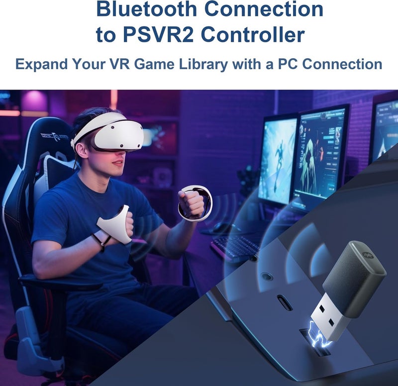 STARTRC GAMES PSVR 2 PC Adapter with Bluetooth and Accessories Kit. Includes Expandable Power Adapter and Custom Bluetooth Receiver, DP 1.4 Cable & 15W Power Supply. Expand The PSVR2 Game Library Stable - Image 3